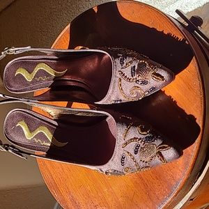 New Nina Brown Sequin Pumps